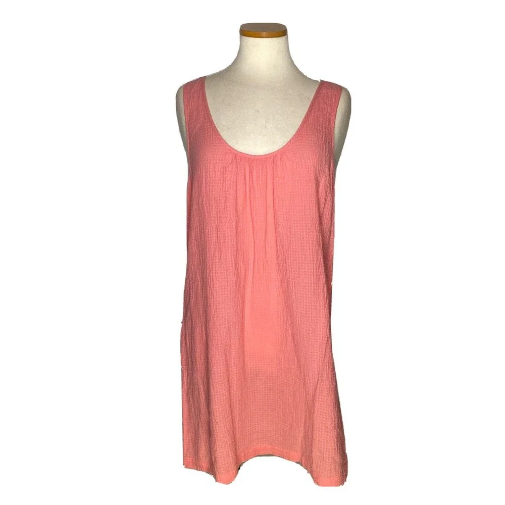 J. Crew Womens Size M Peach Tank Top Waffle Weave Cotton Casual Tassel Open Back - Picture 1 of 10